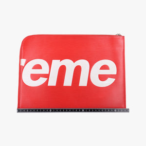 Pre-owned Louis Vuitton Pochette Jour GM Supreme Collaboration ROUGE×white epi M67722 clutchbag | stylenewstar