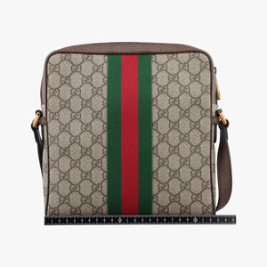Pre-owned Gucci Ophidia brown×Beige PVC coated canvas×leather 547926 shoulderbag | stylenewstar