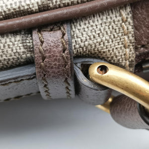 Pre-owned Gucci Ophidia brown×Beige PVC coated canvas×leather 547926 shoulderbag | stylenewstar