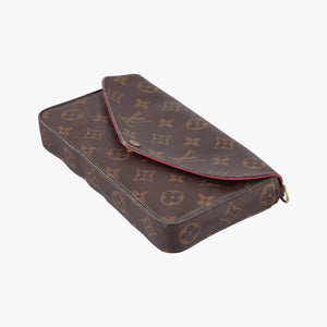 Pre-owned Louis Vuitton Pochette FeLICIE Brown Monogram Canvas M61276 clutchbag | stylenewstar