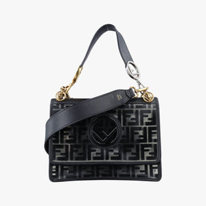 Vintage Fendi Kan I F Black PVC Coated Canvas 8BT234 shoulderbag | stylenewstar