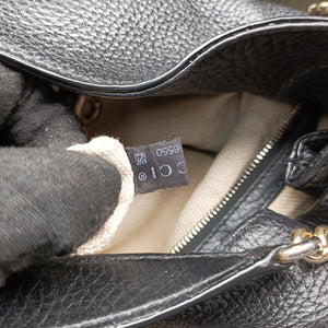 Pre-owned Gucci Soho Black Leather 308982 shoulderbag | stylenewstar
