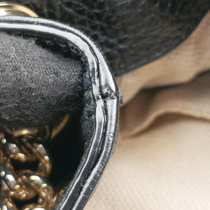 Pre-owned Gucci Soho Black Leather 308982 shoulderbag | stylenewstar