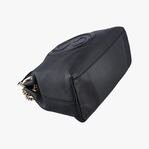 Pre-owned Gucci Soho Black Leather 308982 shoulderbag | stylenewstar