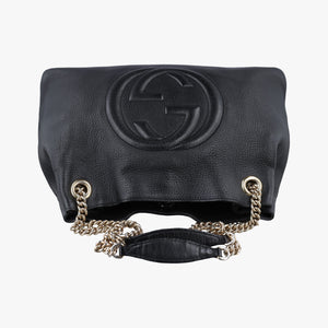 Pre-owned Gucci Soho Black Leather 308982 shoulderbag | stylenewstar