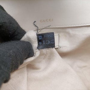 Pre-owned Gucci Horsebit 1955 Beige x White PVC coated canvas×Leather 658574 shoulderbag | stylenewstar