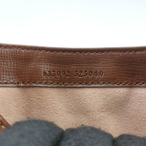 Pre-owned Gucci Jackie 1961 GG Supreme brown x beige PVC coated canvas×Leather 637092 handbag | stylenewstar