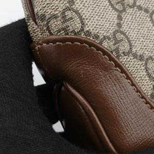 Pre-owned Gucci Jackie 1961 GG Supreme brown x beige PVC coated canvas×Leather 637092 handbag | stylenewstar