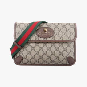 Secondhand Gucci NEO VINTAGE GG Supreme Beige×Brown PVC coated canvas×Leather 493930 bum bag/waist bag | stylenewstar