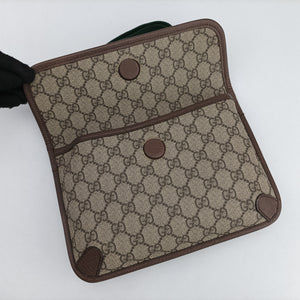 Secondhand Gucci NEO VINTAGE GG Supreme Beige×Brown PVC coated canvas×Leather 493930 bum bag/waist bag | stylenewstar