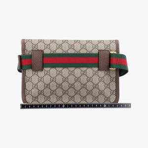 Secondhand Gucci NEO VINTAGE GG Supreme Beige×Brown PVC coated canvas×Leather 493930 bum bag/waist bag | stylenewstar