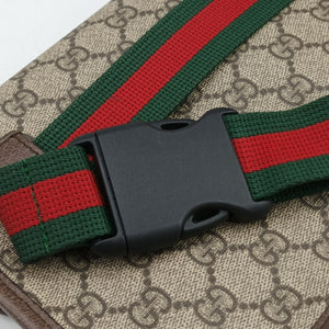 Secondhand Gucci NEO VINTAGE GG Supreme Beige×Brown PVC coated canvas×Leather 493930 bum bag/waist bag | stylenewstar