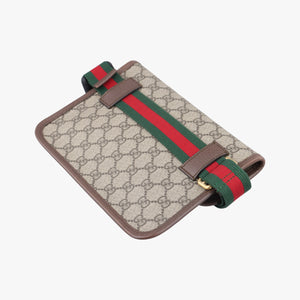 Secondhand Gucci NEO VINTAGE GG Supreme Beige×Brown PVC coated canvas×Leather 493930 bum bag/waist bag | stylenewstar