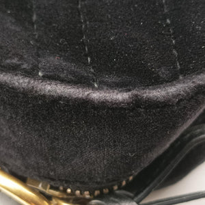Pre-owned Gucci GG Marmont Black velour 447632 shoulderbag | stylenewstar