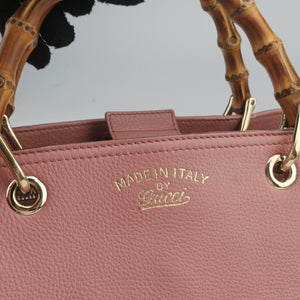 Pre-owned Gucci Bamboo Shopper Pink×Orange Leather 323660 handbag | stylenewstar