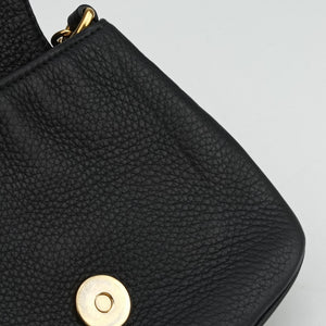 Pre-owned Gucci 1973 Double G Black Leather 251821 shoulderbag | stylenewstar