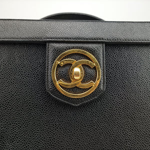 Pre-owned Chanel Cocomark Vanity Black Caviar skin A01999 shoulderbag | stylenewstar
