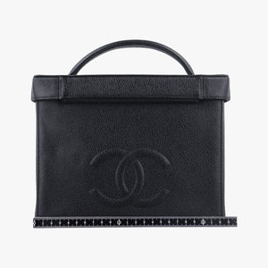 Pre-owned Chanel Cocomark Vanity Black Caviar skin A01999 shoulderbag | stylenewstar