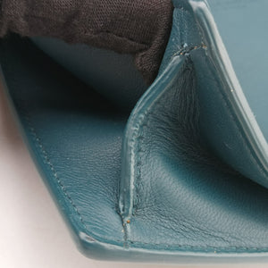 Pre-owned Bottega Veneta Cassette Green Blue lambskin shoulderbag | stylenewstar