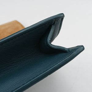 Pre-owned Bottega Veneta Cassette Green Blue lambskin shoulderbag | stylenewstar