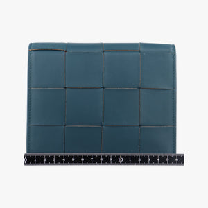Pre-owned Bottega Veneta Cassette Green Blue lambskin shoulderbag | stylenewstar