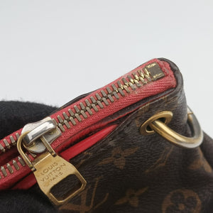 Pre-owned Louis Vuitton PALLAS Brown×CERISE Monogram Canvas×calf leather M41175 shoulderbag | stylenewstar