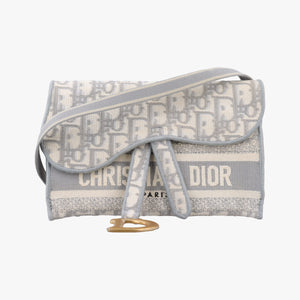Pre-owned Christian Dior Saddle Grey jacquard bum bag/waist bag | stylenewstar