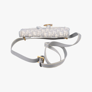 Pre-owned Christian Dior Saddle Grey jacquard bum bag/waist bag | stylenewstar