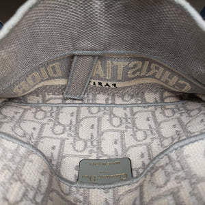 Pre-owned Christian Dior Saddle Grey jacquard bum bag/waist bag | stylenewstar