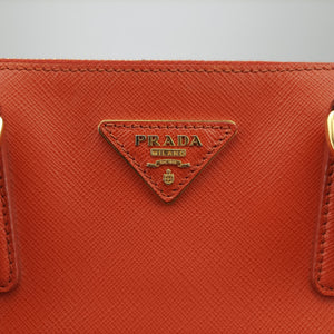 Secondhand Prada Galleria Orange SAFFIANO Leather BN1844 handbag | stylenewstar