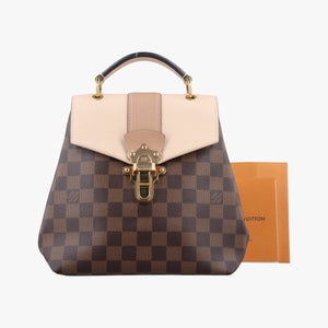 Pre-owned Louis Vuitton Daypack Clapton EBENE×CREME Damier Canvas×calf leather N42259 backpack/rucksack | stylenewstar
