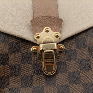 Pre-owned Louis Vuitton Daypack Clapton EBENE×CREME Damier Canvas×calf leather N42259 backpack/rucksack | stylenewstar