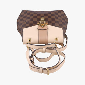 Pre-owned Louis Vuitton Daypack Clapton EBENE×CREME Damier Canvas×calf leather N42259 backpack/rucksack | stylenewstar