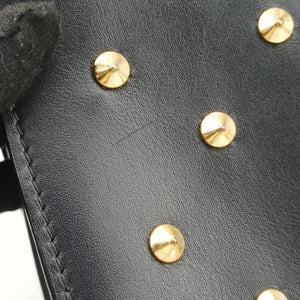 Pre-owned Alexander McQueen Studded Skull Padlock Black Leather shoulderbag | stylenewstar