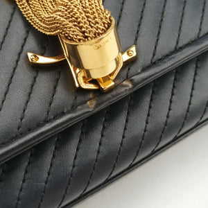 Pre-owned Yves Saint Laurent Monogram Kate Black Leather 356096 shoulderbag | stylenewstar