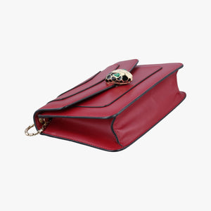Vintage Bvlgari SERPENTI FOREVER Red Leather shoulderbag | stylenewstar