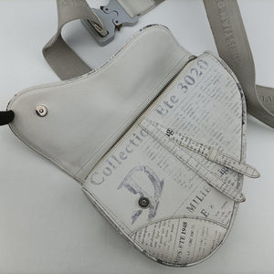 Vintage Christian Dior Saddle White Leather bum bag/waist bag | stylenewstar