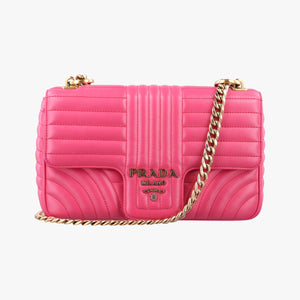 Secondhand Prada Diagramme Pink Leather 1BD108 shoulderbag | stylenewstar