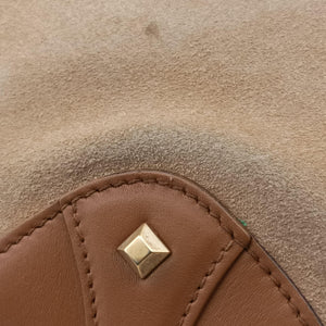 Pre-owned Gucci New Jackie Beige x Brown Suede×leather 120888 shoulderbag | stylenewstar