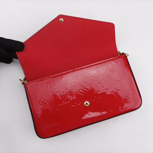 Pre-owned Louis Vuitton Pochette FeLICIE CERISE Vernis M61293 shoulderbag | stylenewstar
