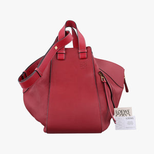Pre-owned Loewe Hammock Burgundy Leather shoulderbag | stylenewstar