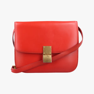 Pre-owned Celine Classic Box Red Leather shoulderbag | stylenewstar
