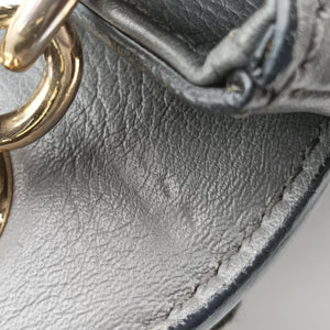 Pre-owned Dolce & Gabbana Miss Dolce Padlock Top Handle Grey Leather handbag | stylenewstar
