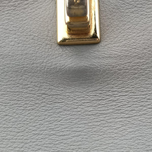 Pre-owned Dolce & Gabbana Miss Dolce Padlock Top Handle Grey Leather handbag | stylenewstar