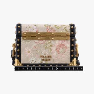 Pre-owned Prada Treasure Trunk Floral Pink x Multi Textile x Leather shoulderbag | stylenewstar