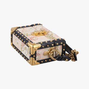 Pre-owned Prada Treasure Trunk Floral Pink x Multi Textile x Leather shoulderbag | stylenewstar