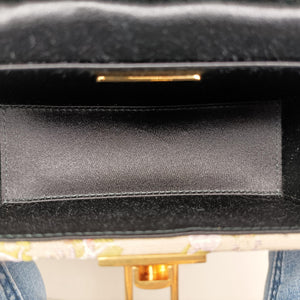 Pre-owned Prada Treasure Trunk Floral Pink x Multi Textile x Leather shoulderbag | stylenewstar