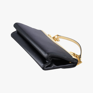 Vintage Prada Turn Lock Beige xBlack Patent Saffiano shoulderbag | stylenewstar