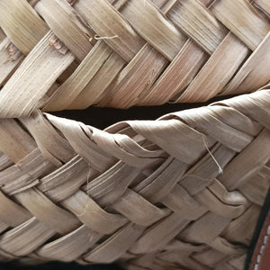 Pre-owned Loewe basket Beige×Brown Leather × Raffia shoulderbag | stylenewstar