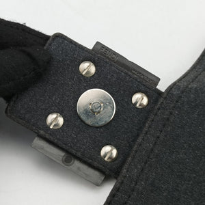 Pre-owned Fendi Mamma Baguette Grey Cotton 26325 shoulderbag | stylenewstar